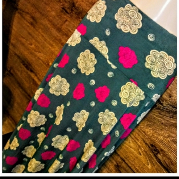 Lularoe Maxi Skirt Plus Size 3X Olive Floral Skirt - Picture 5 of 11